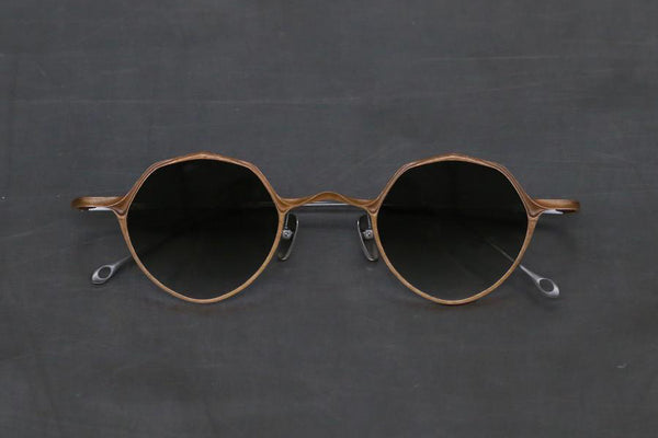 Rigards RG1019CU series collection copper titanium high-level handmade glasses RG-RG1019CU-ZILV copper matte green lens